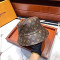 New leather classic fisherman hat British retro Korean fashion all-match basin hat for men and women with the same style big head circumference