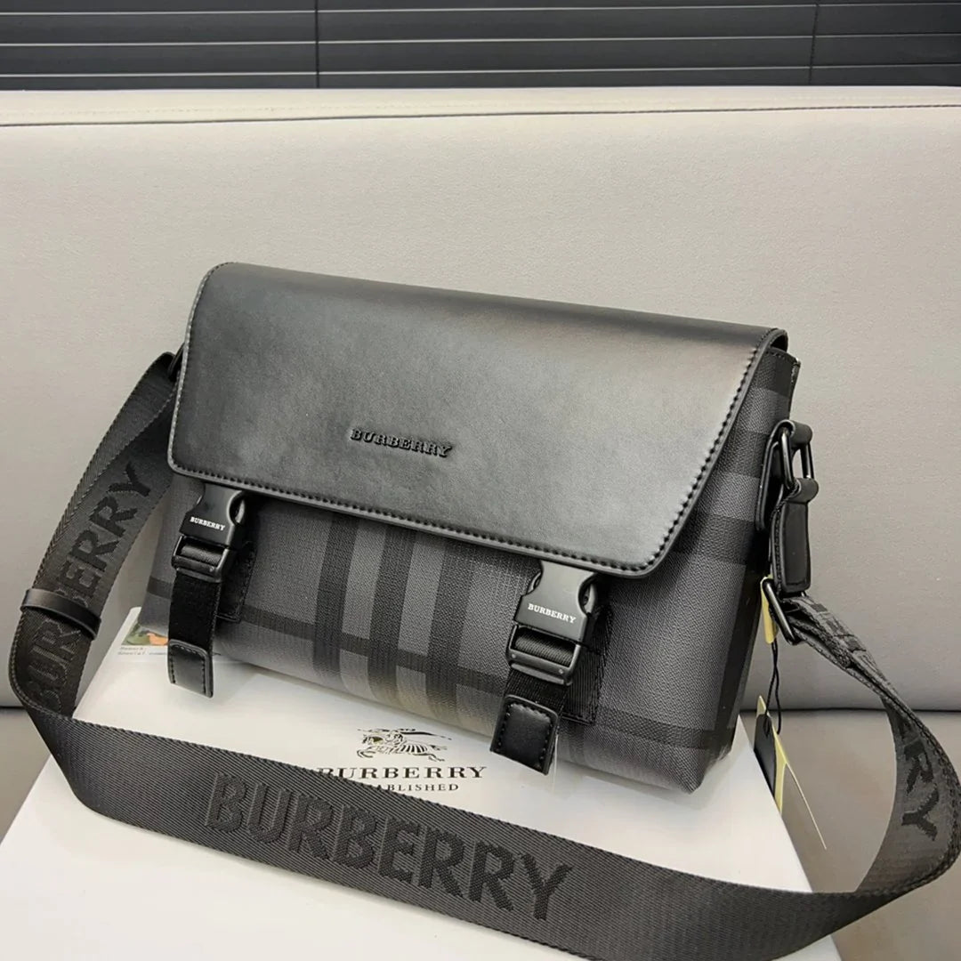 Flap Messenger Bag Plaid Men's Crossbody Bag 1024011217