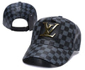 Branded Leather Plaid Baseball Cap