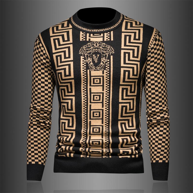 New Men's Round Neck Sweater Thick Wool Sweater 1023122510