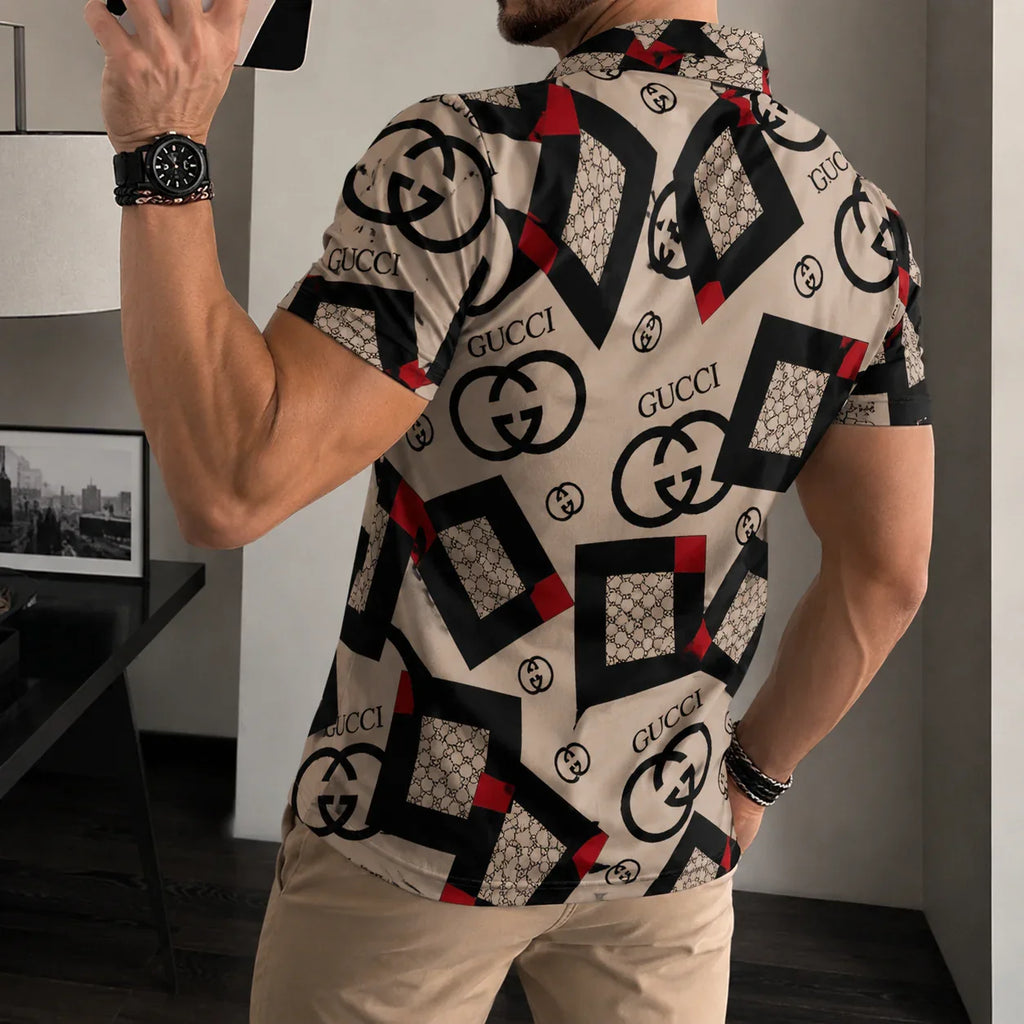 Men's Summer Fashion Printed Polo Shirts 3D1026070616